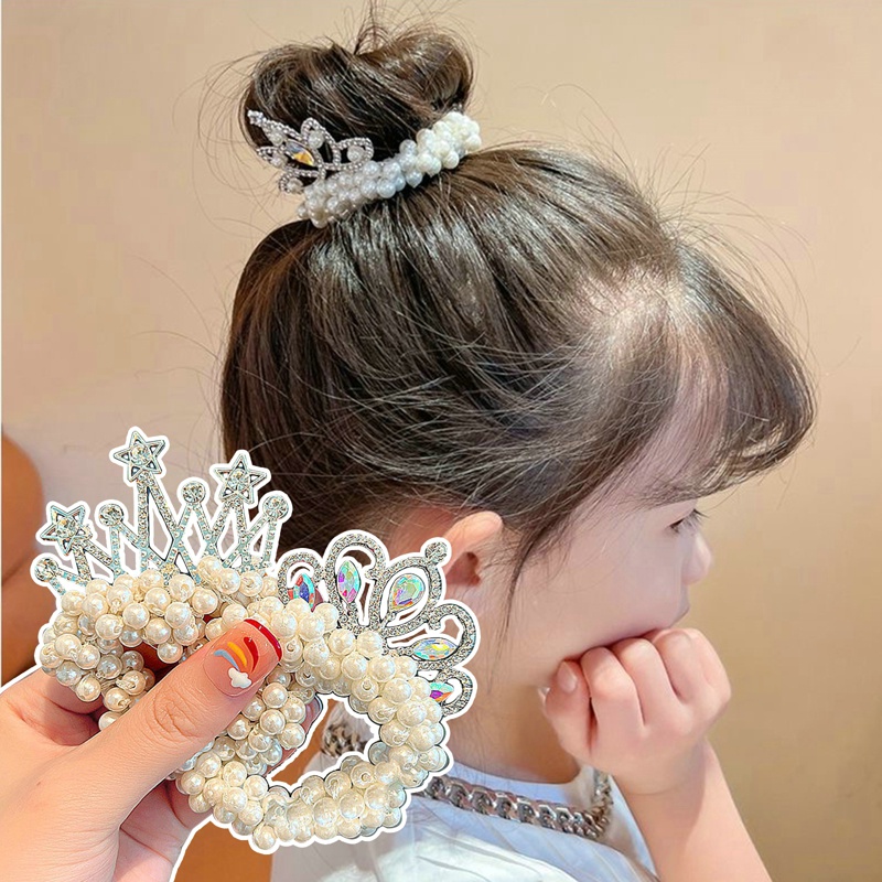 Dây Buộc Tóc Cao Su Đính Hoa Ngọc Trai Nhỏ Xinh Xắn Thời Trang Hàn Quốc Mới Cho Bé Gái XWNYDER