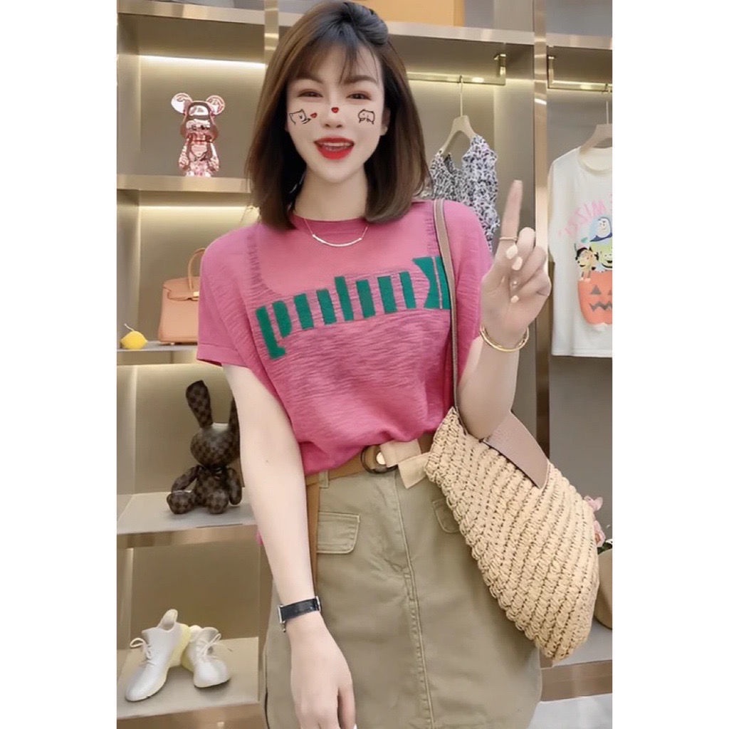 Áo Thun Tay Ngắn Cổ Tròn Dáng Rộng Thiết Kế Đơn Giản Thời Trang Mùa Hè Cho Nữ