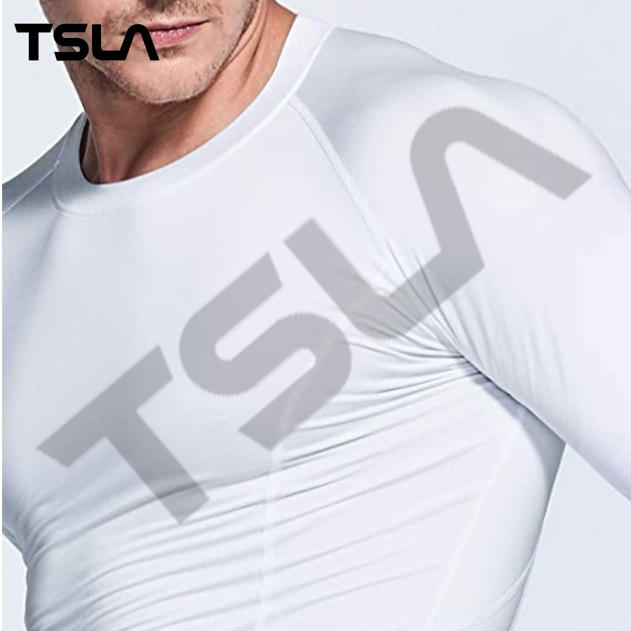 Áo thể thao nam combat tay dài TSLA ôm body chất vải co giãn 4 chiều tập gym chơi thể thao chống tia UV