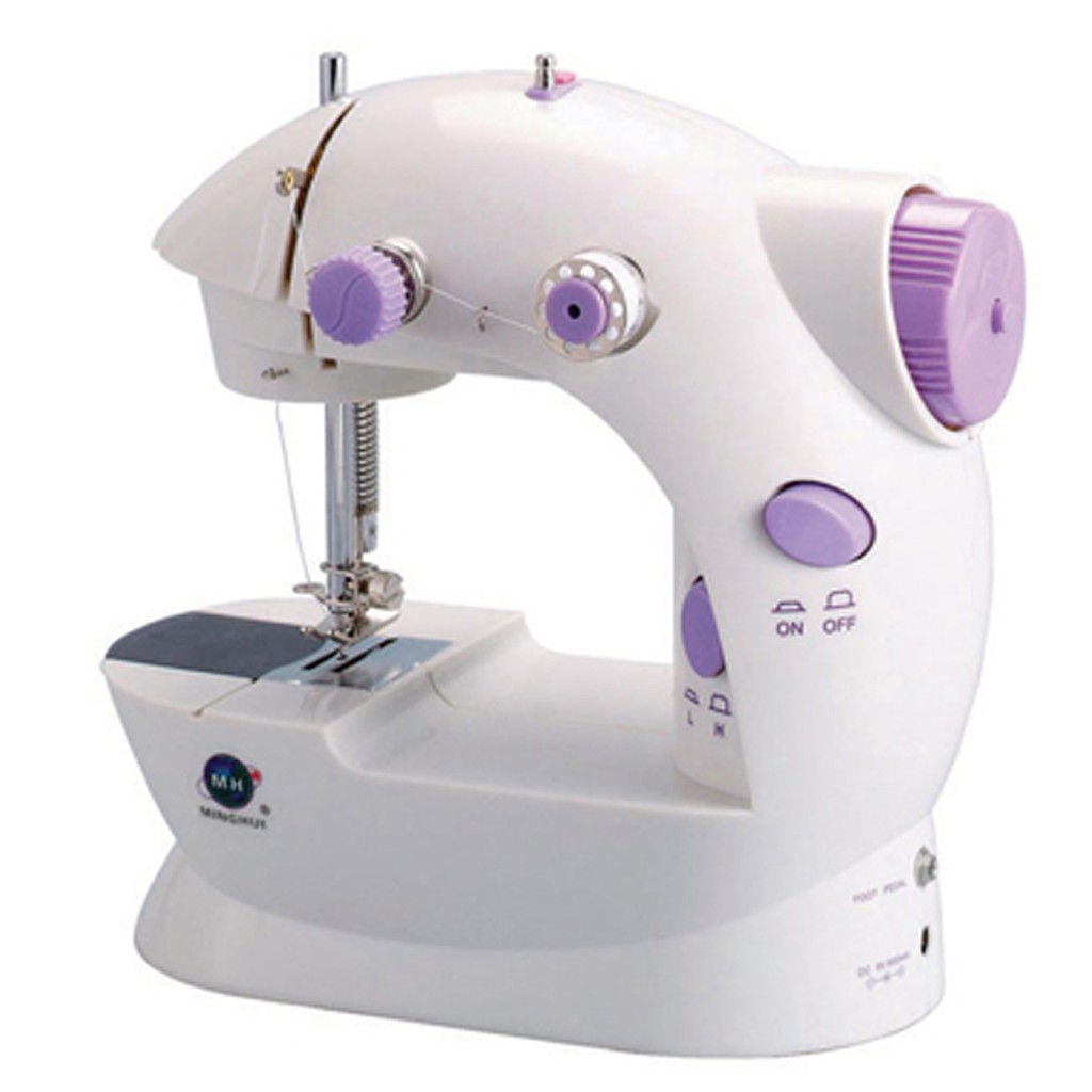 Máy may mini Sewing Machine SM-202A CMD (Trắng phối tím)