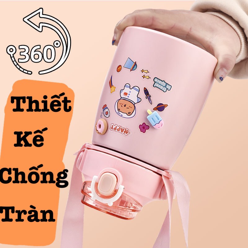 Bình Đá Giữ Nhiệt Cute, Bình Giữ Nhiệt Kèm Ống Hút