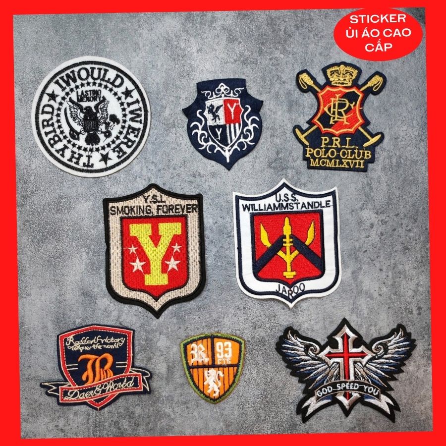 Sticker dán quần áo cao cấp - có sẵn keo ủi,Patch ủi dùng làm miếng vá Quần Áo,áo phao,BALO,quần jeans, giày dép