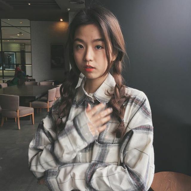 Áo sơ mi sọc form dáng rộng ulzzang