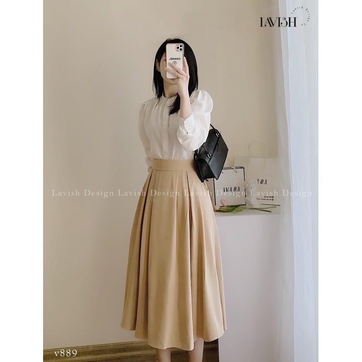 Sét áo cổ tàu và chân váy 💝 FREESHIP 💝 thiết kế độc đáo ,màu sắc tinh khôi