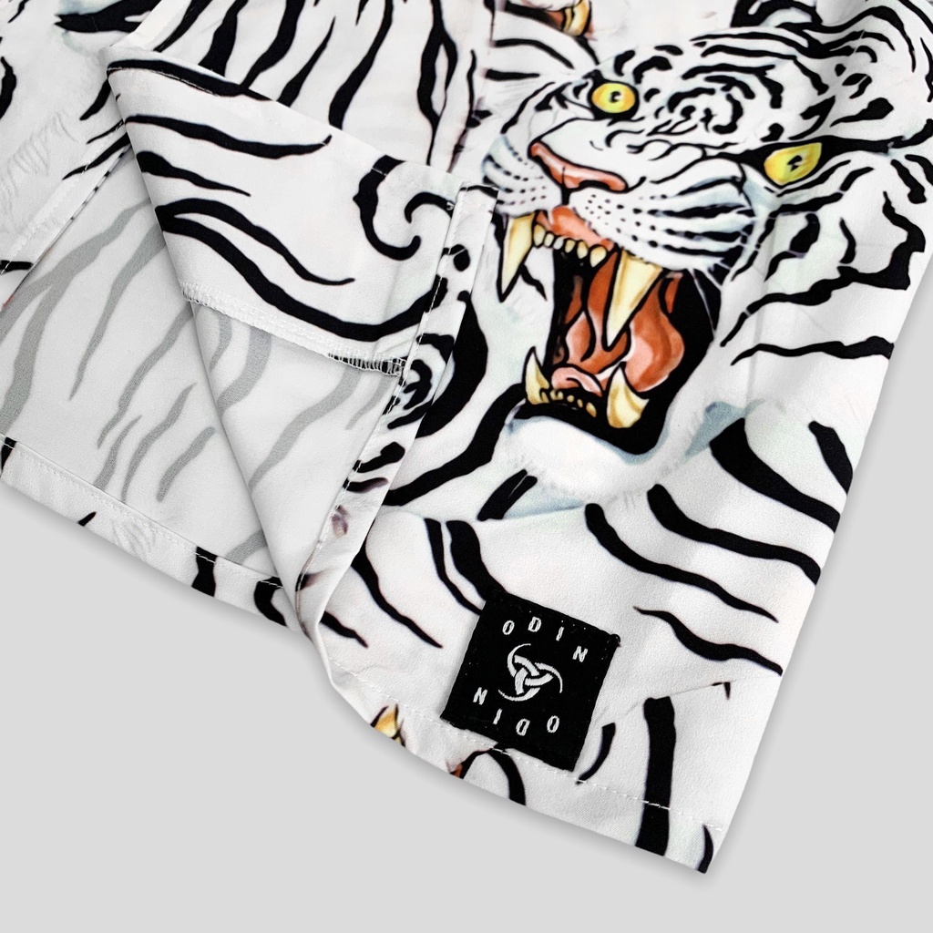 Áo SơMi Cộc Tay White Tiger, ÁO SƠ MI NGẮN TAY UNISEX ODIN, Local Brand ODIN CLUB