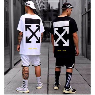 Áo thun oversize off white black and white tu unisex