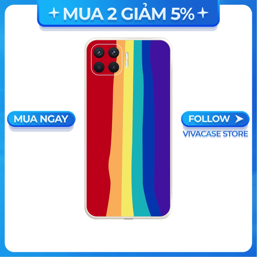Ốp lưng cạnh vuông OPPO A1K/A5S/A74/A54/....viền bảo vệ camera hình Cầu vồng