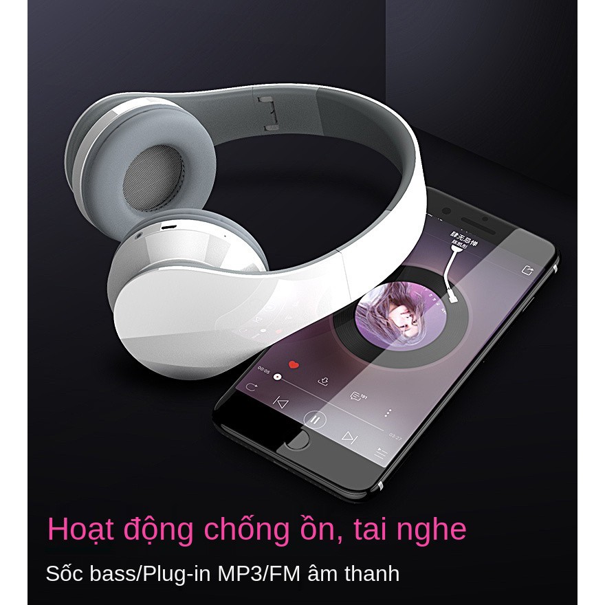 ▲◑Tai nghe gaming chụp Không dây bluetooth thể thao âm nhạc thẻ game 4.0 mic cầm tay máy tính phổ thông