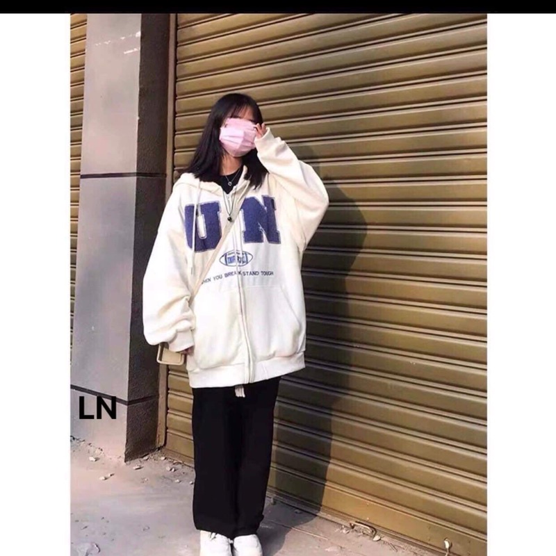 Áo khoác nỉ U N mũ 2 lớp TH6