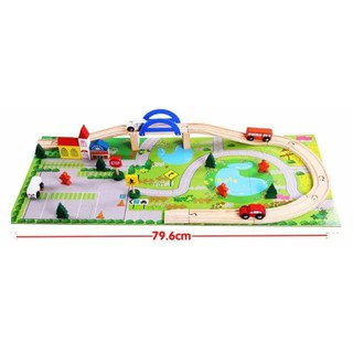 Bộ mô hình đường ray thành phố bằng gỗ