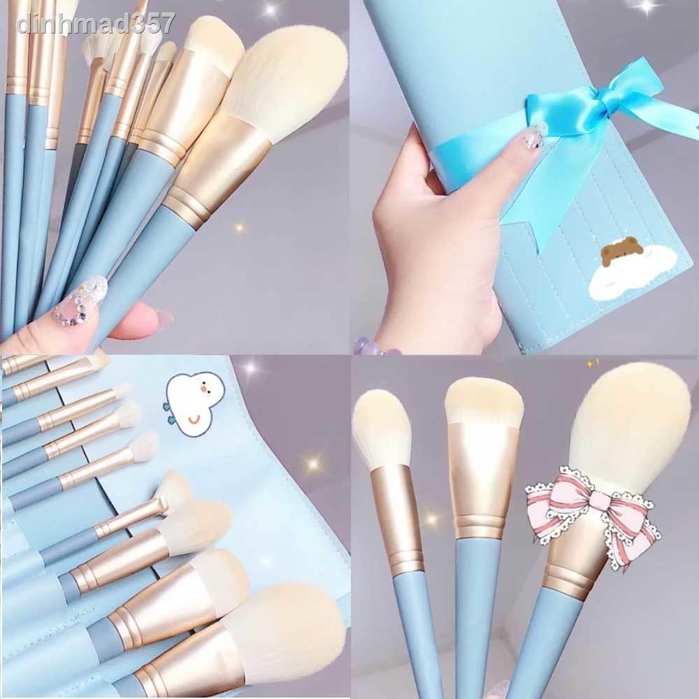 ❍10 bộ cọ trang điểm làm đẹp trọn lông siêu mềm đánh má hồng dạng bột lỏng phấn mắt mới bắt đầu