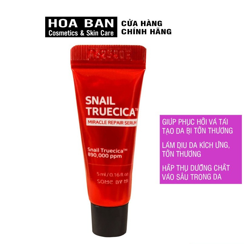 [MINI SIZE ] Tinh chất ốc sên đen giảm sẹo lõm - sẹo mụn Some By Mi Snail Truecica Miracle Serum 5ml