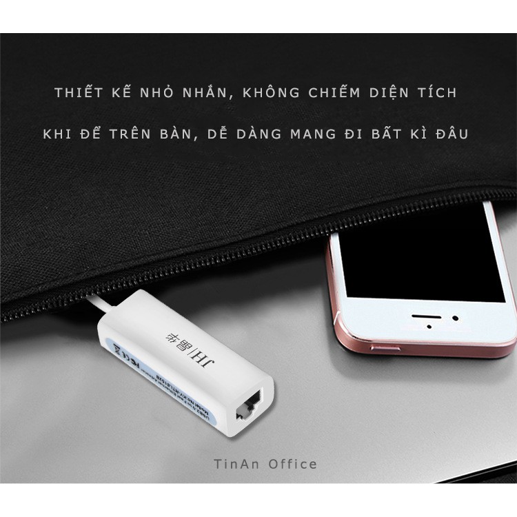 Bộ Cáp Chuyển USB 2.0 Sang Cổng Mạng LAN Ethernet 100 Mbps,JH-Z311 Cho laptop táo,PC,Laptop