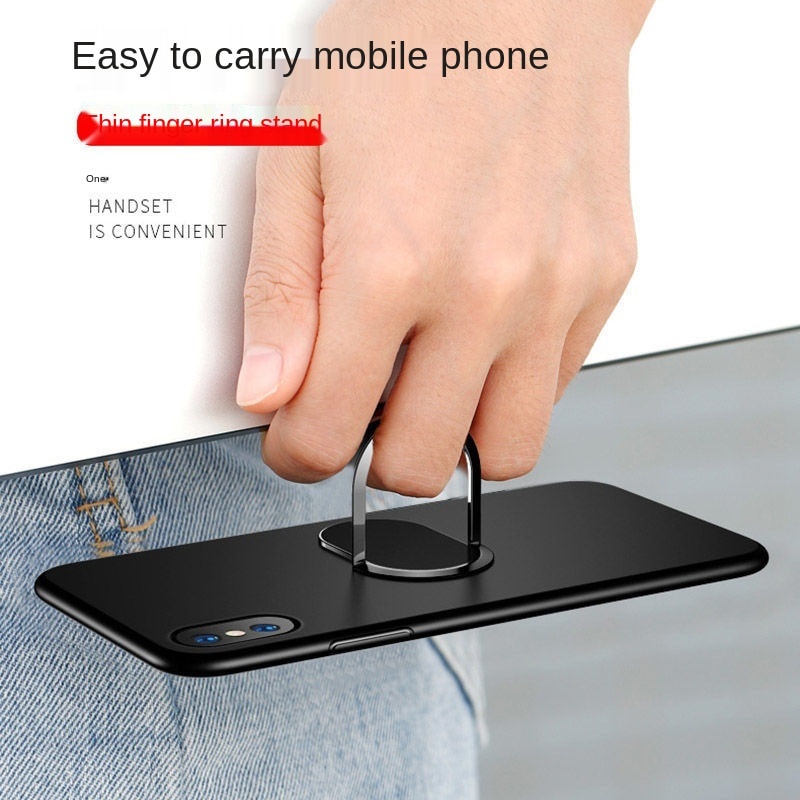 Giá Đỡ Điện Thoại Bằng Kim Loại Siêu Mỏng 0.2MM Có Vòng Nhẫn Từ Tính Xoay 360 Độ Gắn Xe Hơi