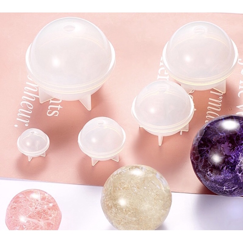 Khuôn silicone đúc khối cầu nhiều size