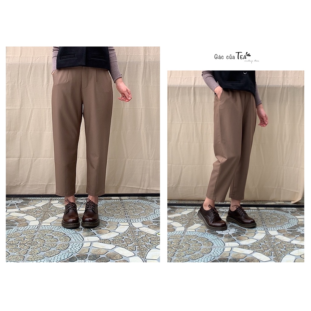 Quần baggy vải 2 biên form rộng chiết li gấu tk by Gác của Tea
