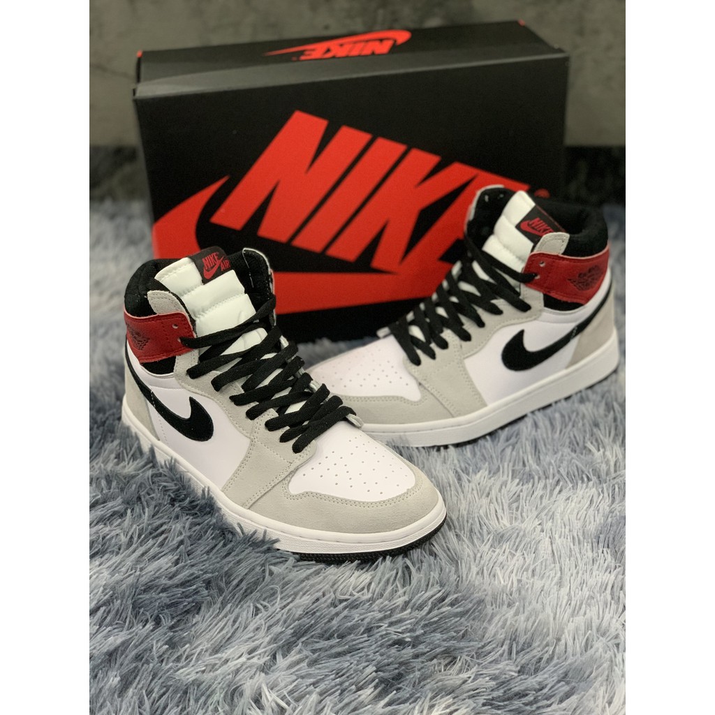 🆕 MẪU MỚI 2021 🆕(QUÀ+HỘP) Giày thể thao AIR JORDAN 1 Retro High Light Smoke Grey xám tai đỏ