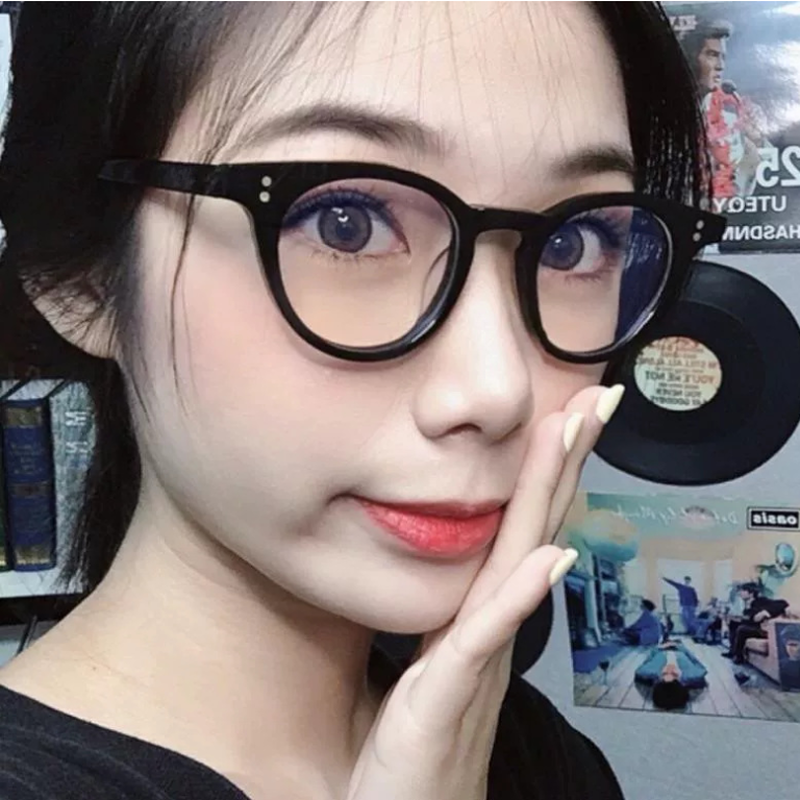 Mắt kính gọng tròn chống bức xạ phong cách hàn quốc
