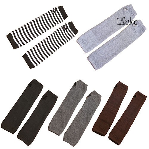 Găng Tay Dệt Kim Dài Hở Ngón Ấm Áp Thời Trang Cho Nữ