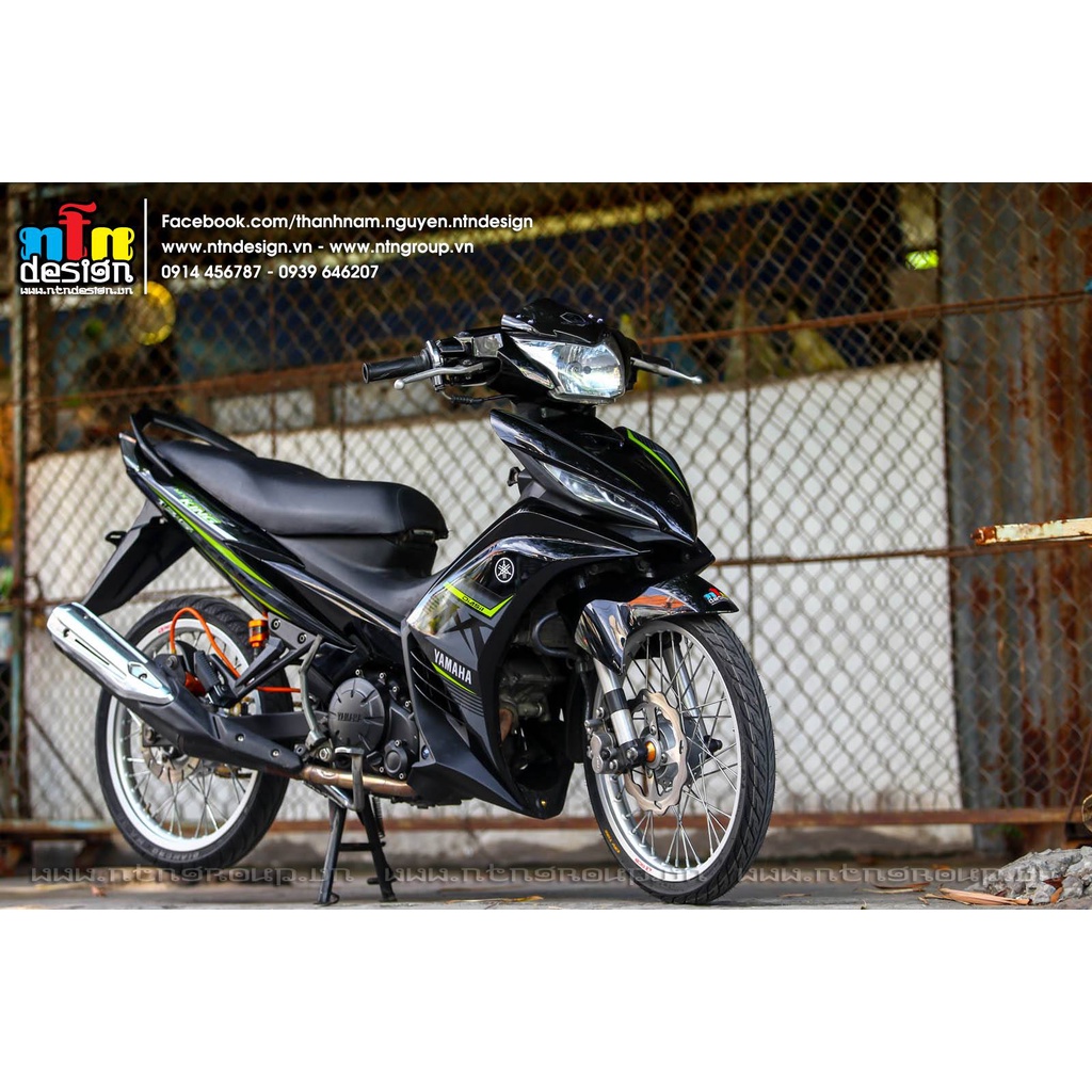 Tem Rời Dán Xe Exciter 135 Mẫu MX King Xanh Đen Cực Đẹp, Hàng 3 Lớp Chất Lượng Cao