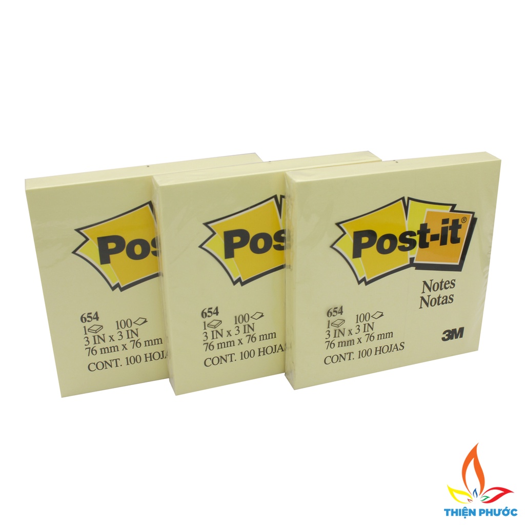 Giấy Note ghi chú vàng Post-it 3M 2x3mm 100 tờ 1 xấp SUKADO