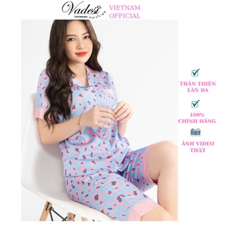 Đồ Ngủ Nữ Pijama VADESI Bộ Lửng Tay Ngắn Lụa Cao Cấp Mặc Nhà Họa Tiết Đẹp Thoáng Mát Mềm Mịn