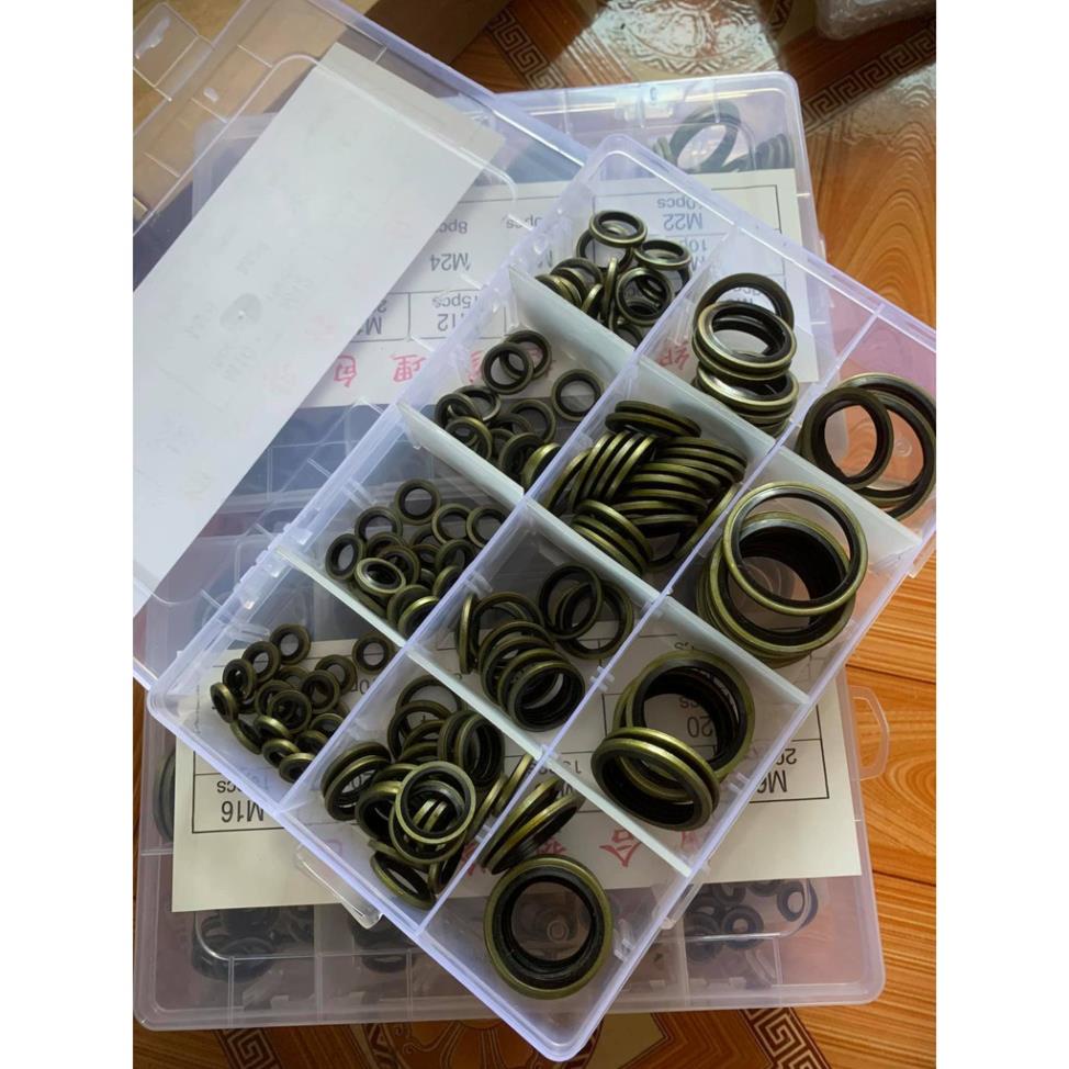 Hộp long đền thép lõi cao su 162 chi tiết