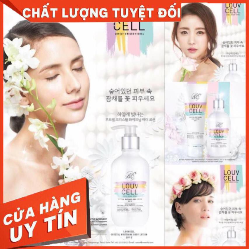 GIẢM GIÁ 50% [Chính hãng] Sữa dưỡng thể trắng da Louv Cell Crystal Whitening Body Lotion SPF 5 GIẢM GIÁ 50%