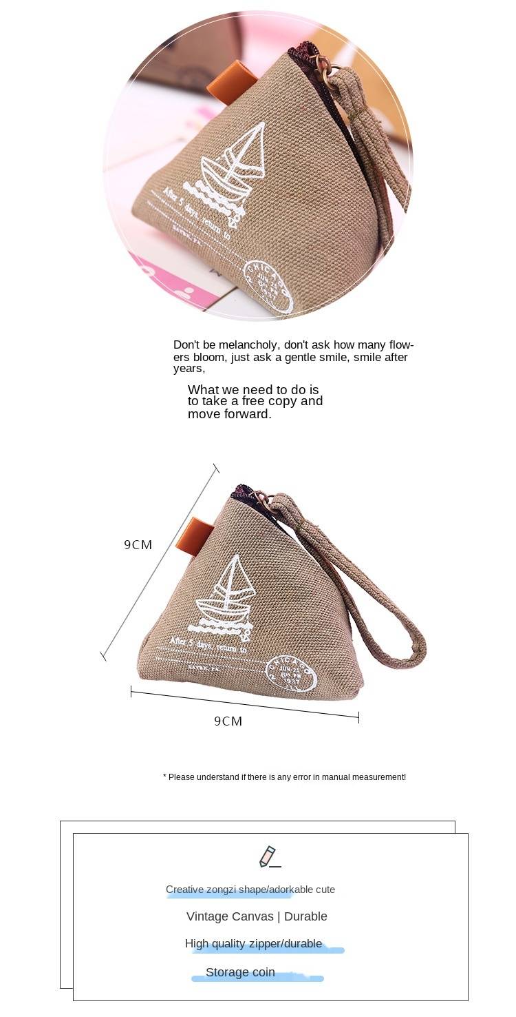 Coin Purse Key Purse South Korea Cute Scorpion Canvas Coil Test Lucky Package  Key Bag Creative Purse Cotton and Linen Retro Triangle Change Package Dragon Boat Festival Small Gift Purse Retro Purse