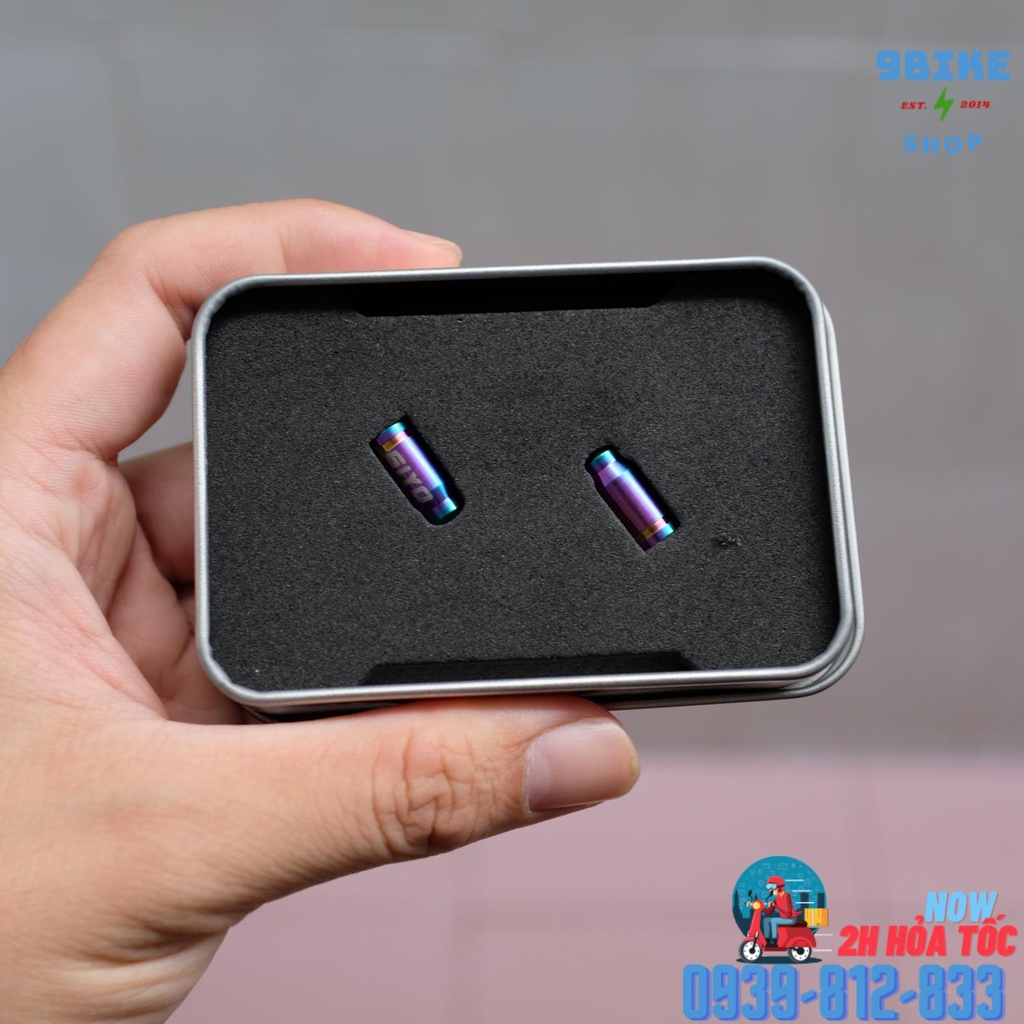 Nắp chụp vòi xe đạp bằng titan Giyo FV van Gạo van Pháp