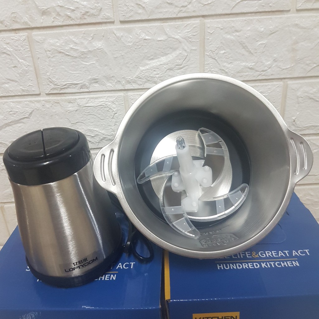 Máy Say Thịt Inox 4 Lưỡi Đa năng Dung Tích 2L