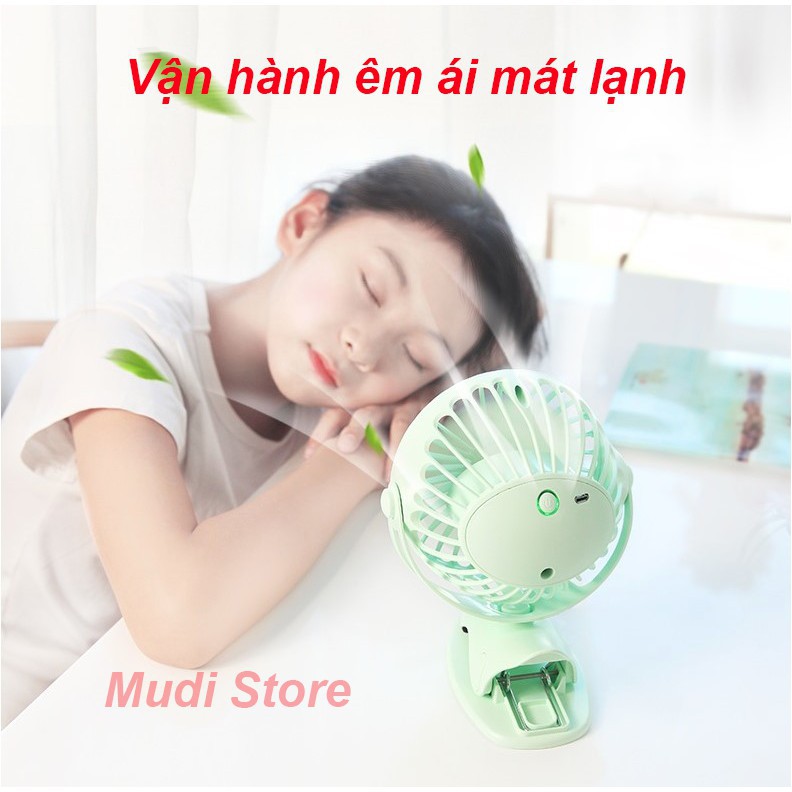 [ FLASH SALE ]  Quạt Kẹp Tích Điện Nhỏ Gọn Pin 32 Giờ YooBao Xoay 360 Độ Quạt Cầm Tay Pin Lâu