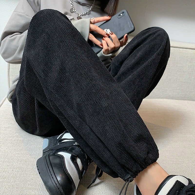 QUẦN ỐNG RỘNG NHUNG TĂM BO RÚT GẤU - KCFE1