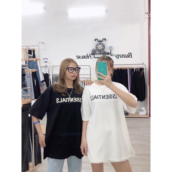 Áo thun nam nữ tay lỡ unisex ESSEN form rộng oversize basic tee phông cotton bốn màu trắng nâu xám đen cực dễ phối đồ | BigBuy360 - bigbuy360.vn