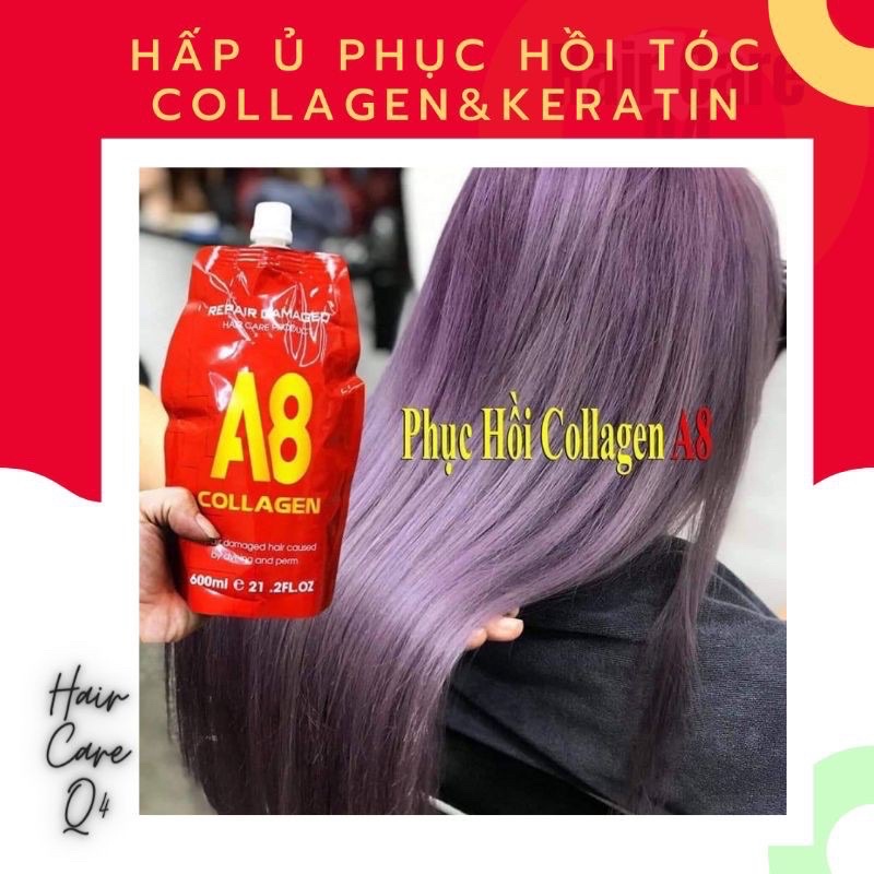 Hấp phục hồi tóc hư tổn Collagen A8 dung tích 600ml - Chuẩn Cty - Sỉ SLL thùng IB