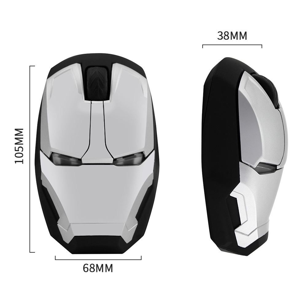 Chuột không dây Iron Man quang học chuột chơi game có thể điều chỉnh DPI yên lặng chuột công thái học thích hợp cho máy tính xách tay PC