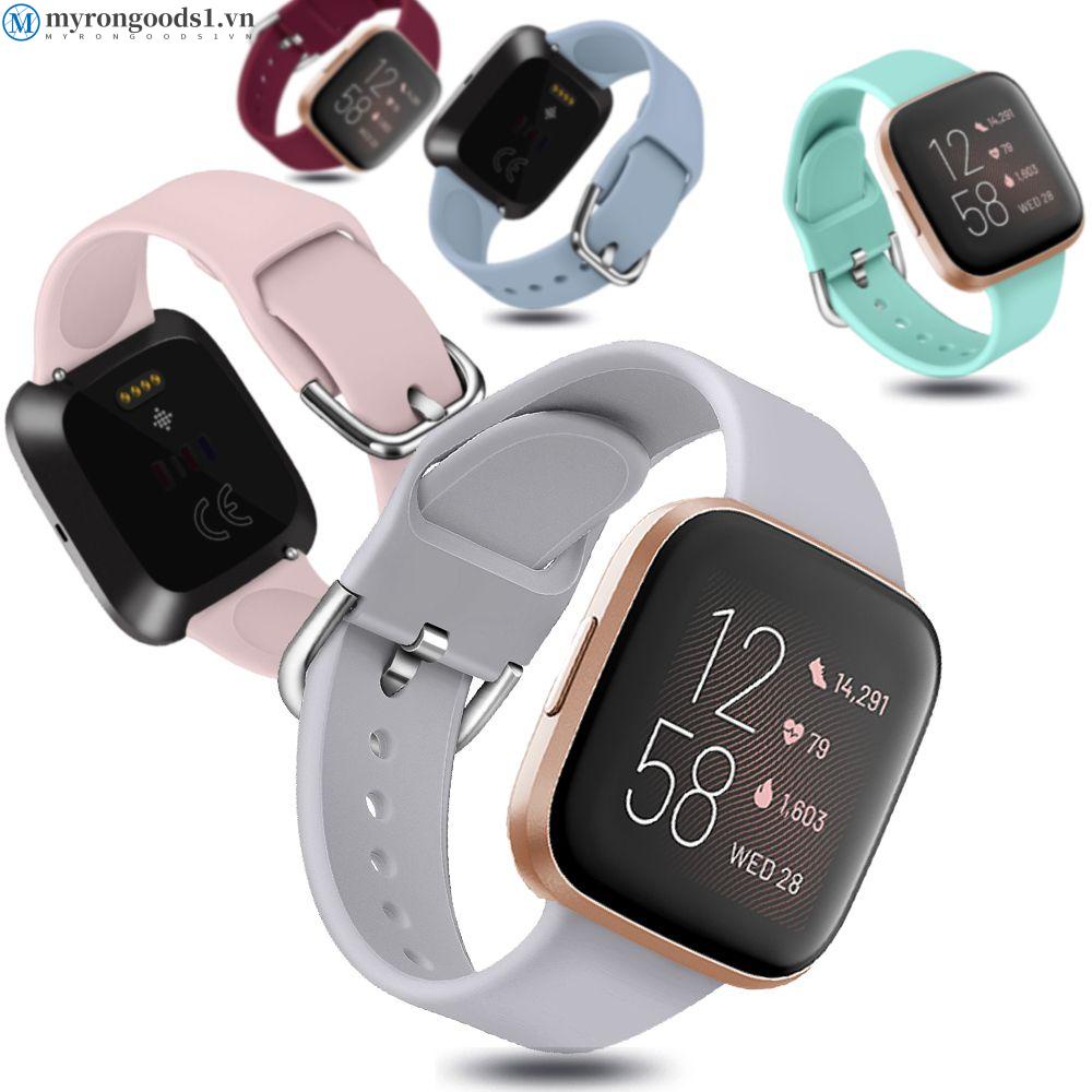 Dây Đeo Silicon Màu Macaron Thay Thế Cho Đồng Hồ Thông Minh Fitbit Versa 2 1 Lite