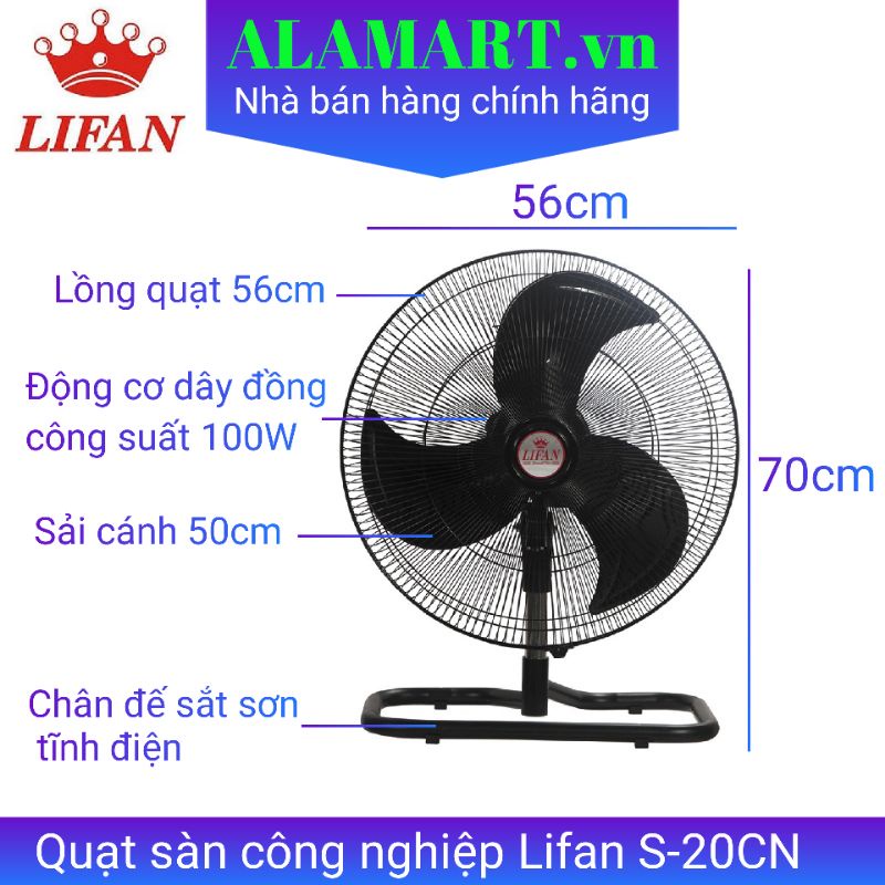 Quạt sàn turbo Asia STB1601 Chinghai FF918 Lifan S-18CN Lifan S-20CN