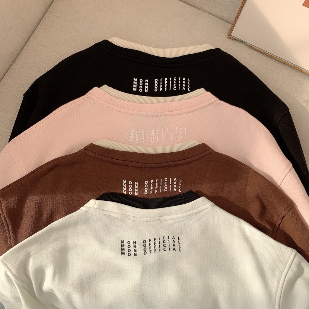 SS9 Áo sweater nỉ MON.CO, áo swater nỉ chân cua cổ tròn.