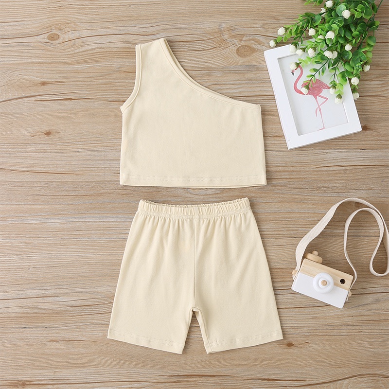 Combo bộ đồ bé gái trai 9-36 tháng không tay áo croptop quần đùi set mùa hè thời trang cho bé trẻ em sơ sinh