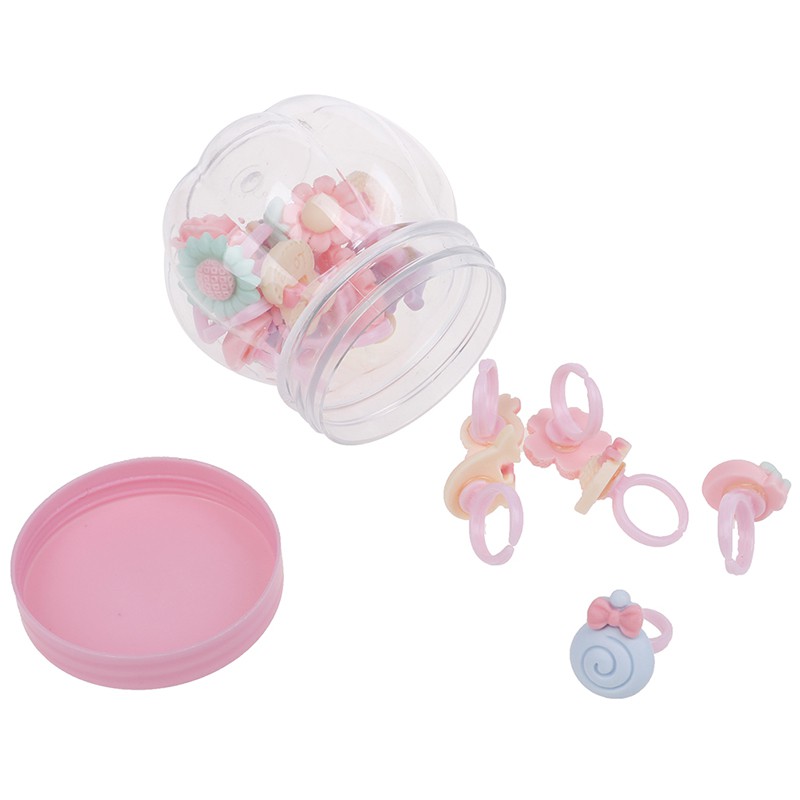 [xứng Đáng Hộp Quà Tặng 20 Chiếc Nhẫn resin Hỗn Hợp Cho Bé Gái