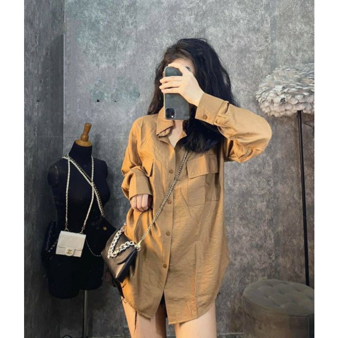 Áo sơ mi nữ form rộng hàn quốc Kiểu dáng unisex