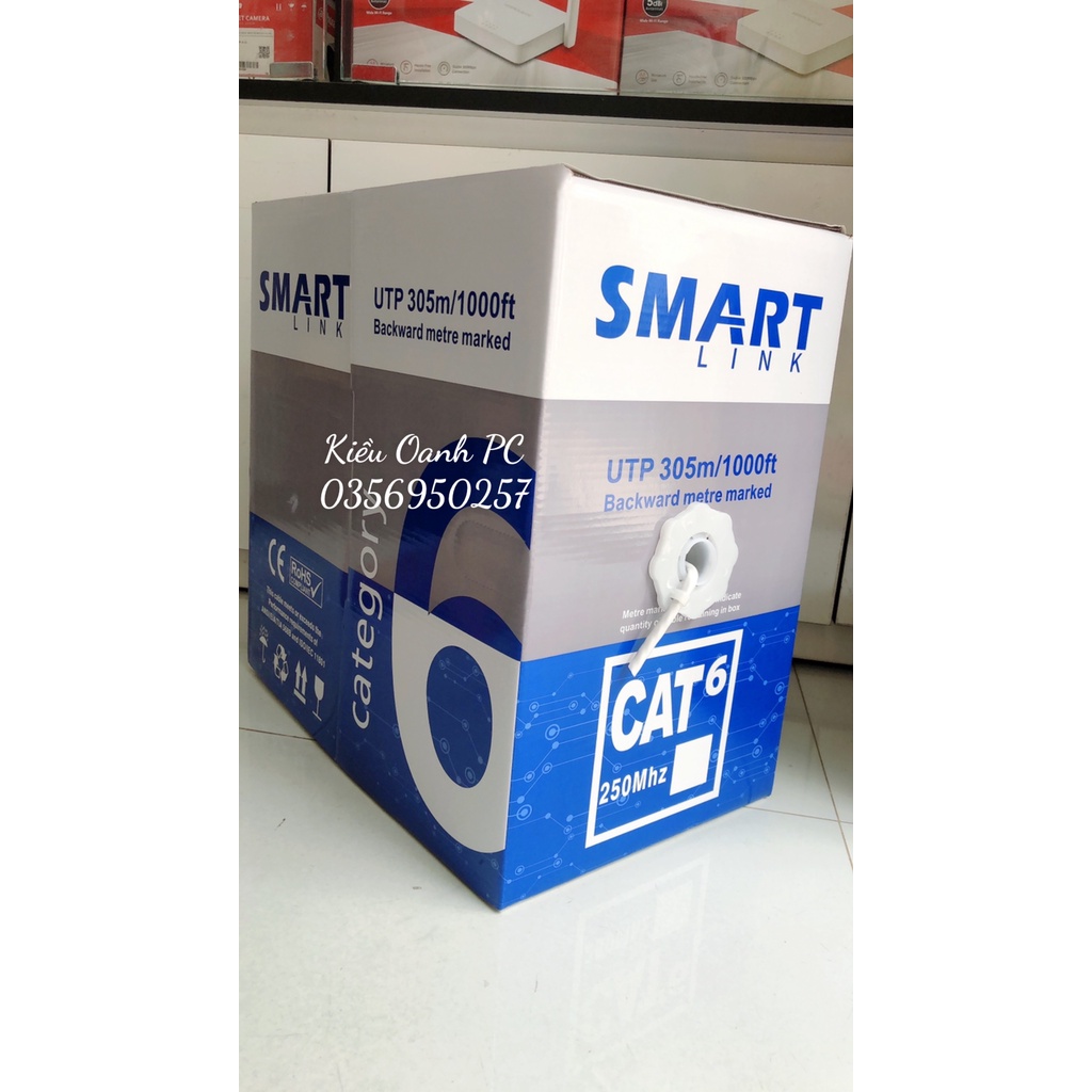 Cuộn Dây mạng CAT6 SMART LINK | ENSOHO | LB-LINK | GIPCO - Hàng Chính Hãng (Cuộn 305m Trắng)