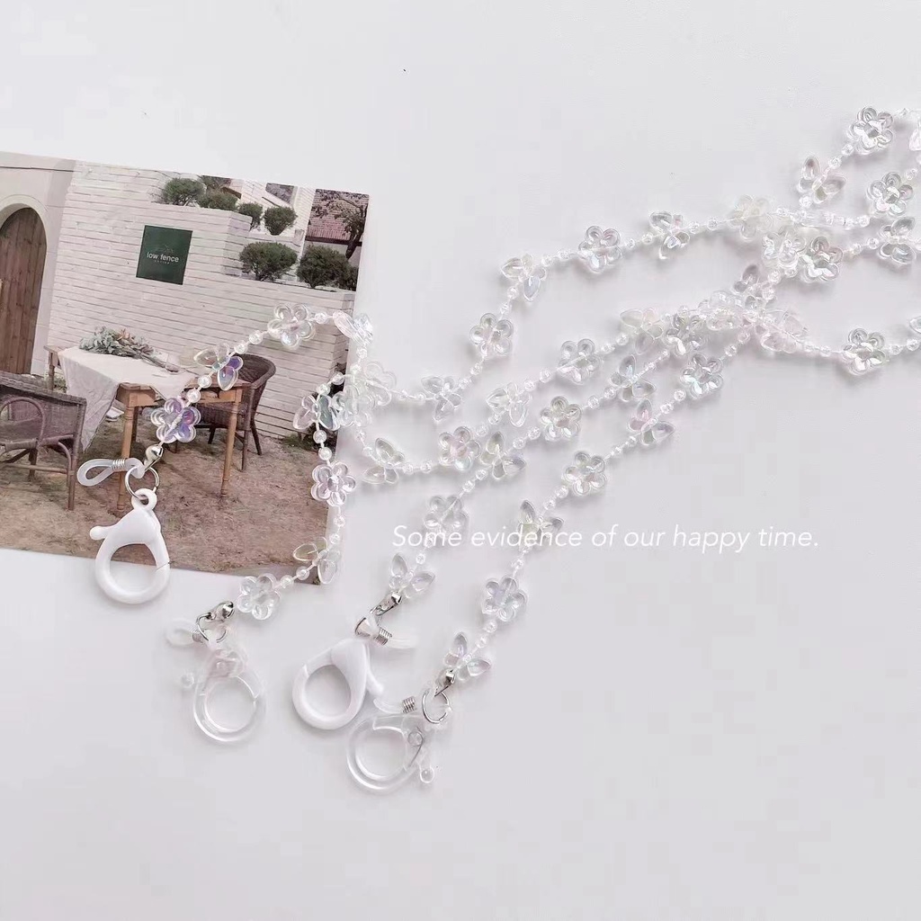 Dây Đeo Mắt Kính Bằng Acrylic Trong Suốt Hình Hoa Bướm Đơn Giản Phong Cách Mới