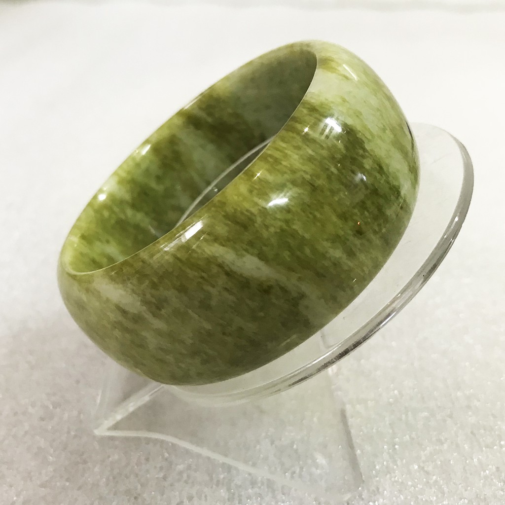 Vòng tay đá tự nhiên bản cao màu cốm nhiều size