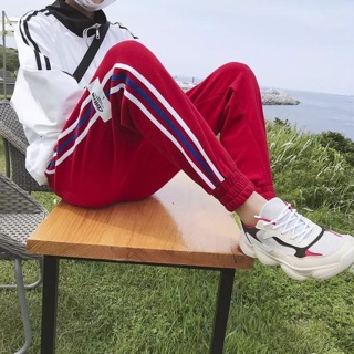 Quần jogger nam nữ 2 sọc