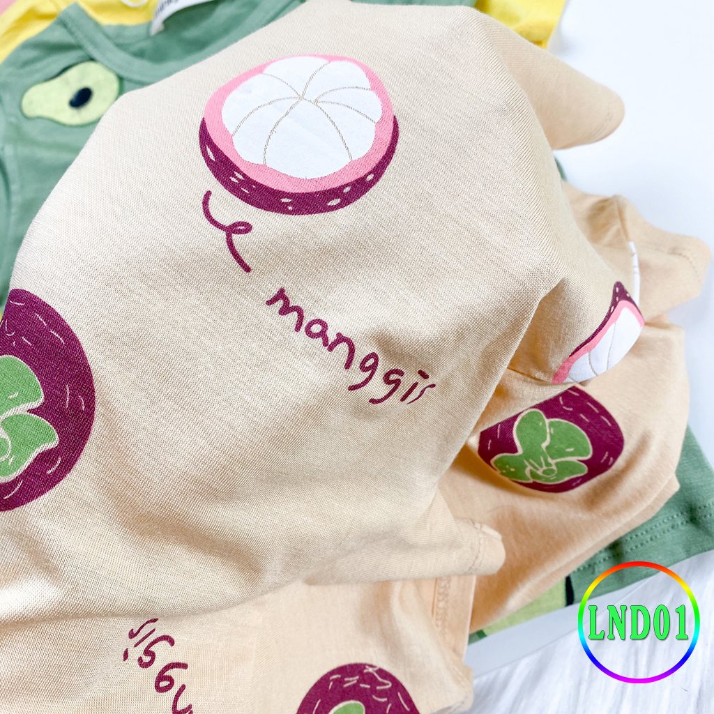 [LND01] Bộ Cộc Tay, Quần Dài Thun Lạnh MINKY MOM CÓ SIZE ĐẠI In Hình Trái Cây Mềm Mịn Thoáng Mát, Hàng Chuẩn Đẹp Cho Bé