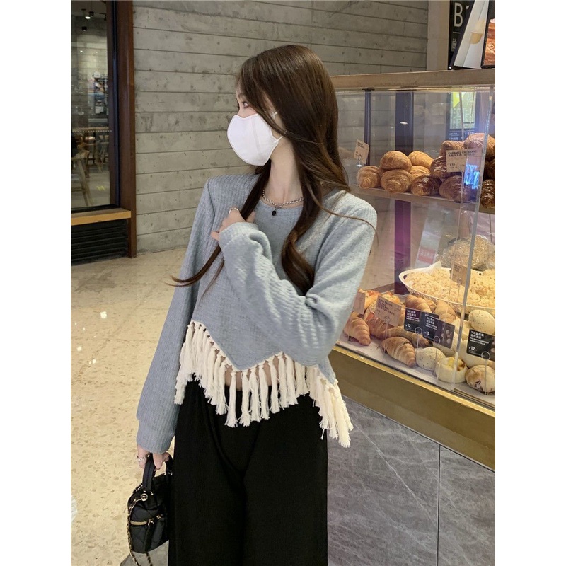 Áo Thun Dài Tay Họa Tiết Sọc Caro Thời Trang Dành Cho Nữ