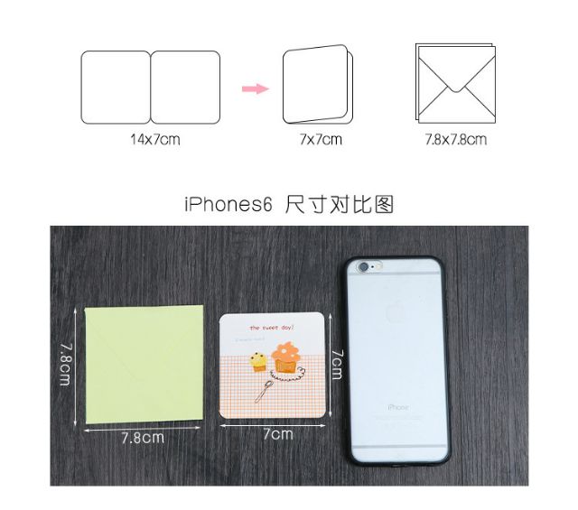 Thiệp cầm tay mini kt 7*7cm
