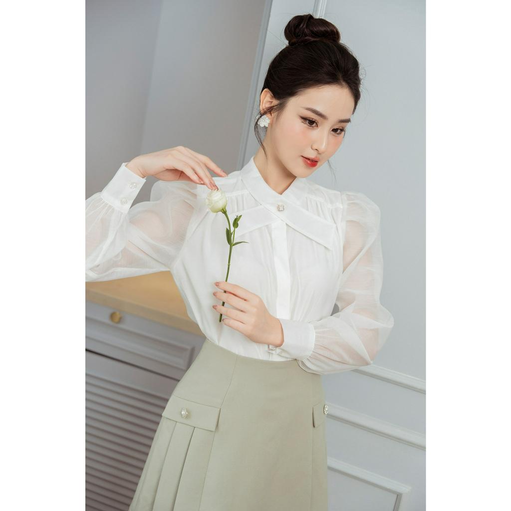 Chân váy xếp ly 2 bên nắp túi khuy TIINSTORE CHN245